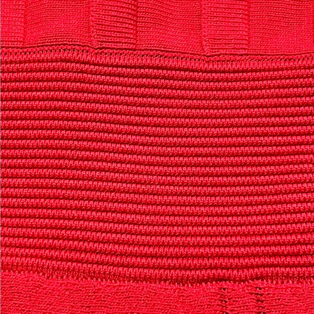 THE KOOPLES Red Twist Cutout Short Sleeve Rib Knit Fit & Flare Dress! - Picture 5 of 9